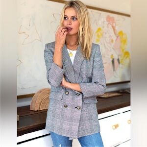 EMERSON FRY Lee Blazer Jacket in Plaid